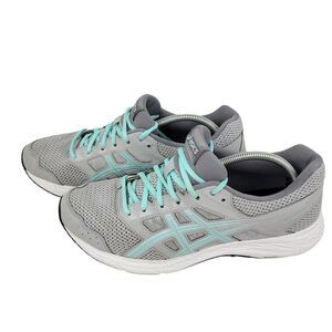 Asics Womens Running Sneakers Size 11 Gel Contend 5 Gray Mint White 1012A234